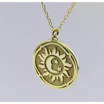 Gümüş Güneş Ay Yıldız Kolye (BG-KLY-851)