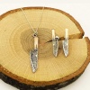 İşlemeli Bıçak Kolye ve Küpe Gümüş Set (BG-SET-019)
