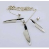 Gastronomi Temalı Bıçak Kolye ve Küpe Gümüş Set (BG-SET-015)