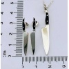Gastronomi Temalı Bıçak Kolye ve Küpe Gümüş Set (BG-SET-015)
