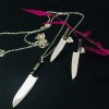 Bıçak Kolye ve Küpe Gümüş Set (BG-SET-014)