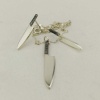 Bıçak Kolye ve Küpe Gümüş Set (BG-SET-014)
