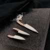 Bıçak Kolye ve Küpe Gümüş Set (BG-SET-013)