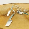 Mineli Satır Kolye ve Küpe Gümüş Set (BG-SET-010)