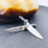 3D Bıçak Çift Gümüş Küpe, Şef Küpesi (BG-KP-156)