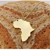 Gümüş Siyah Taşlı Afrika Kıta Kolye (BG-KLY-807)