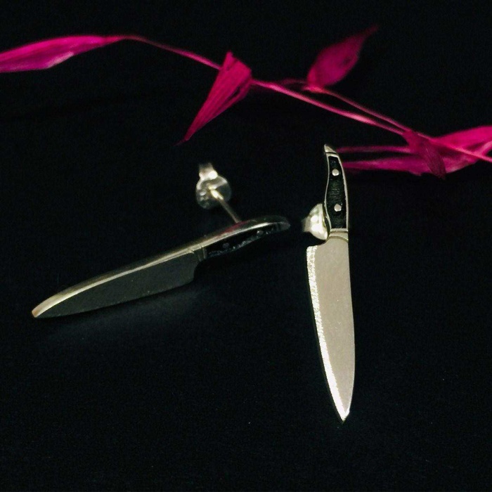 Gümüş Bıçak Küpe (BG-KP-116)