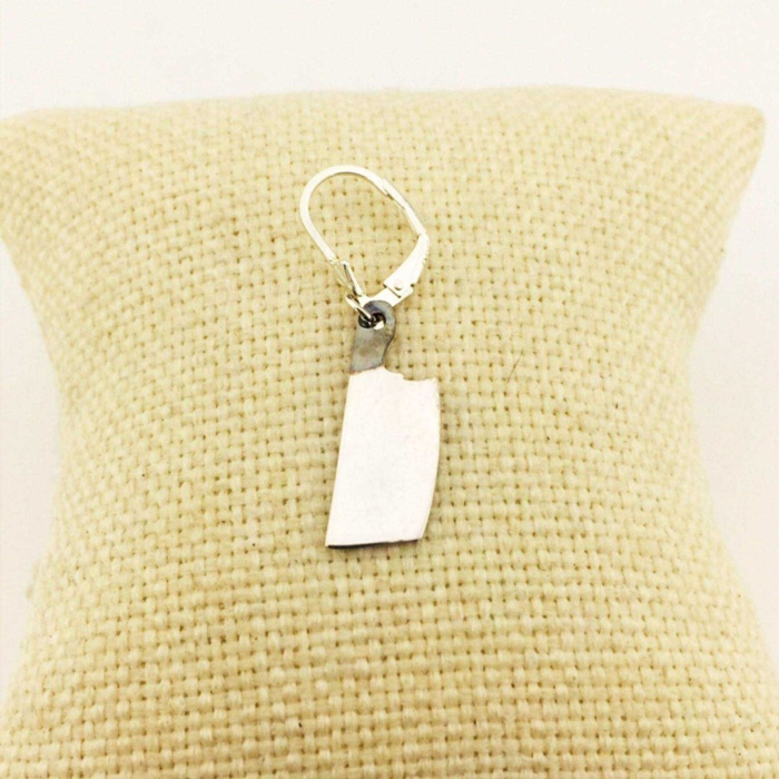 Gümüş Sallantılı Satır Tek Küpe | 0,8cm x 2,2cm (BG-KP-040)