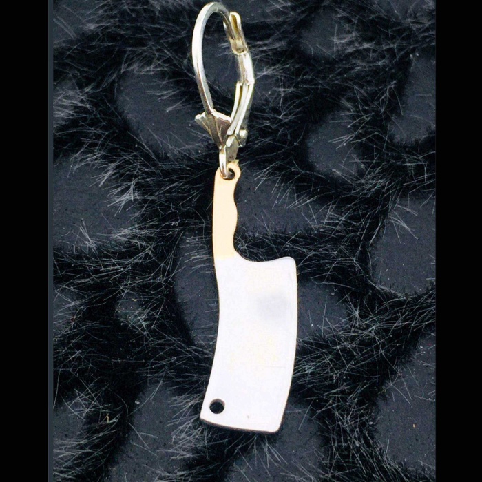 Sallantılı Gümüş Satır Tek Küpe | 0,8 cm x 2,3cm  (BG-KP-037)