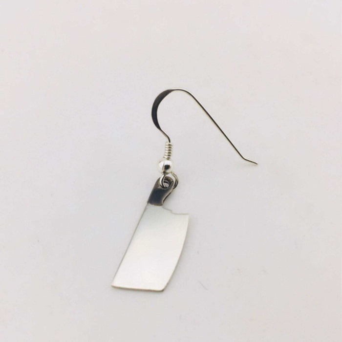 Sallantılı Gümüş Satır Tek Küpe | 0,8cm x 2,3cm (BG-KP-036)