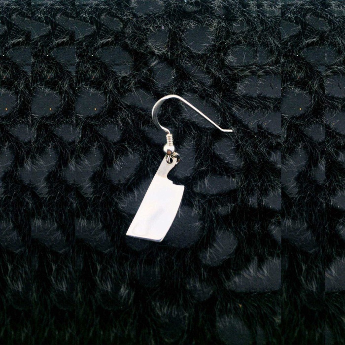 Sallantılı Gümüş Satır Tek Küpe | 0,8cm x 2,3cm (BG-KP-036)
