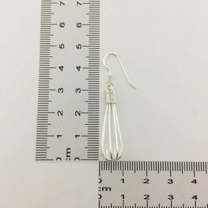 Gümüş Çırpma Teli Tek Küpe (BG-KP-009)