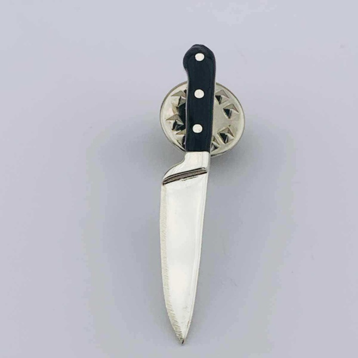 3D Bıçak Gümüş Rozet, Şefler için Broş/ Rozet (BG-RZT-005)