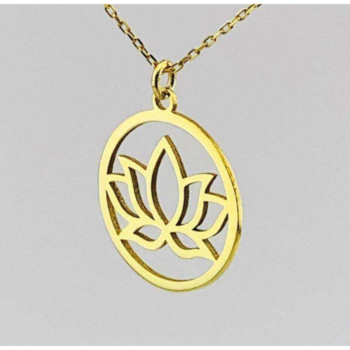 Gümüş Lotus Çiçeği Kolye (BG-KLY-678)