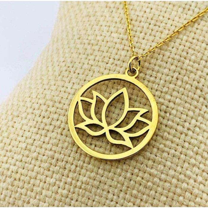 Gümüş Lotus Çiçeği Kolye (BG-KLY-678)