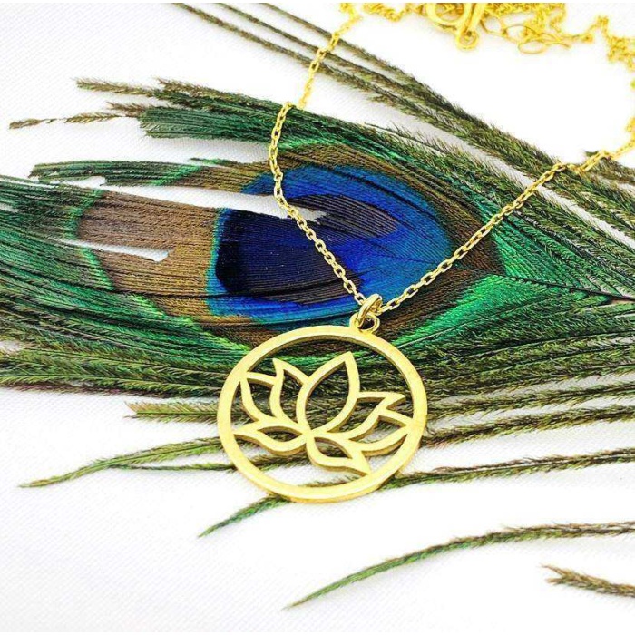 Gümüş Lotus Çiçeği Kolye (BG-KLY-678)