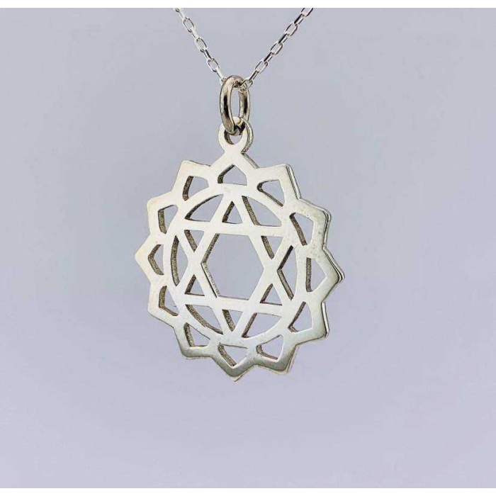 Gümüş Kalp Çakra Kolye - Anahata Kolye (BG-KLY-688)