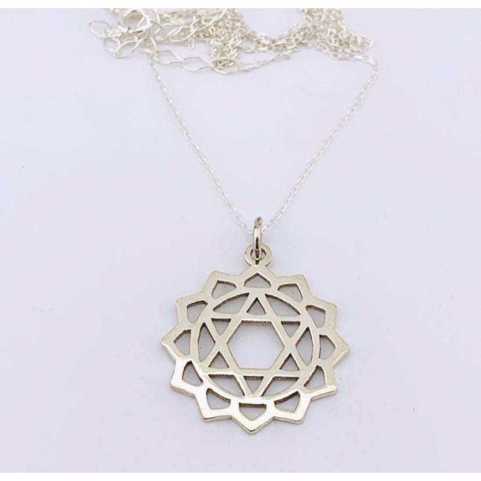 Gümüş Kalp Çakra Kolye - Anahata Kolye (BG-KLY-688)