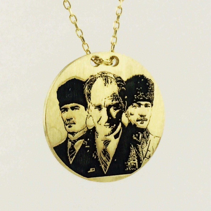 Gümüş 3 Resimli Atatürk Kolye (BG-KLY-008)