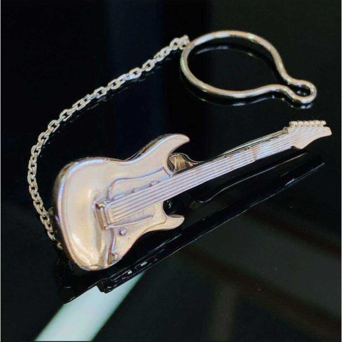 Gümüş Elektro Gitar Kravat İğnesi (BG-KRT-001)