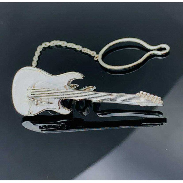 Gümüş Elektro Gitar Kravat İğnesi (BG-KRT-001)