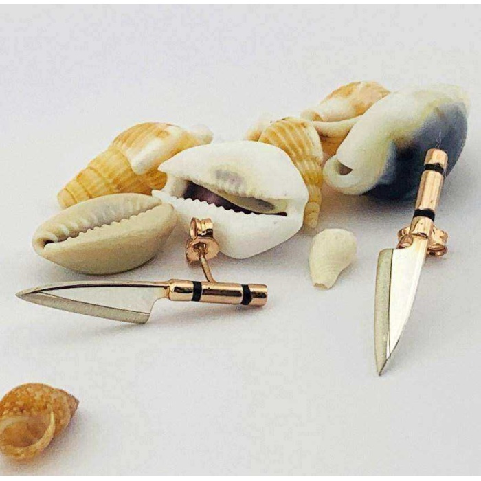 Gümüş Çift Yivli Bıçak Çift Küpe (BG-KP-180)