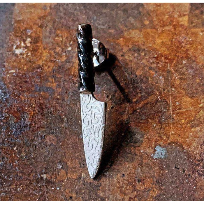 Gümüş Sarmal Burgulu Tek Bıçak Küpe (BG-KP-187)