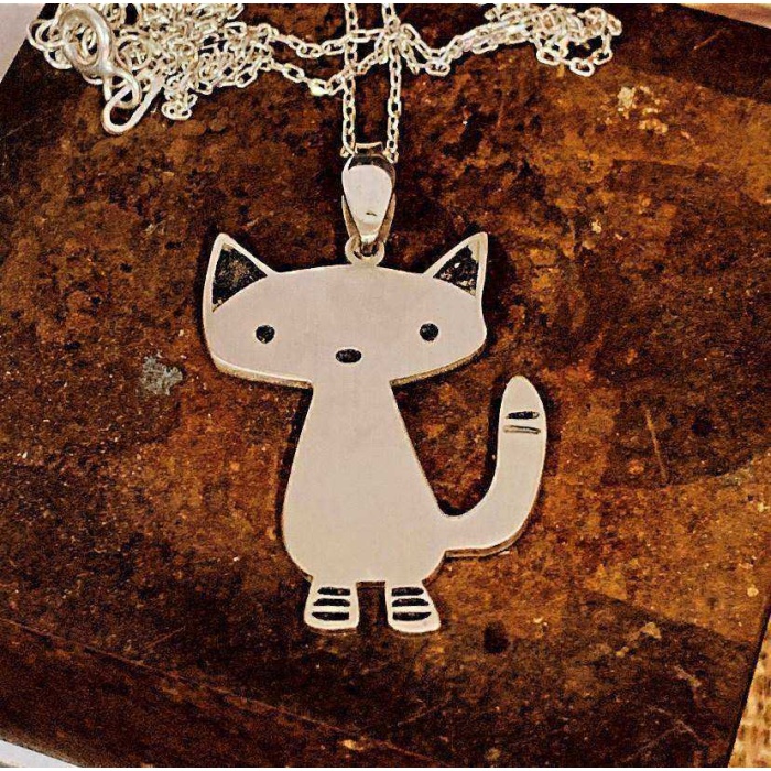 Gümüş Kedi Kolye (BG-KLY-849)
