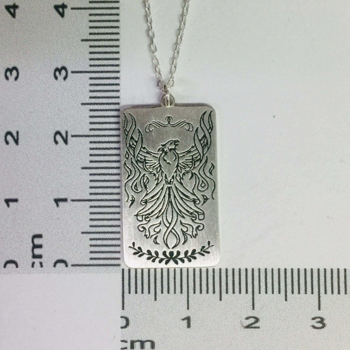 Gümüş Zümrüdüanka Plaka Kolye (BG-KLY-324)