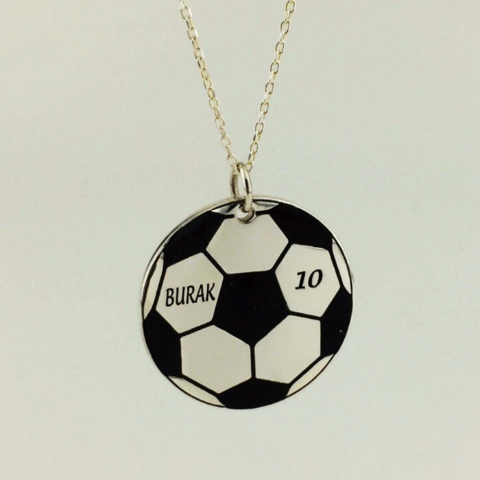 Gümüş Mineli Futbol Topu Kolye (BG-KLY-495)