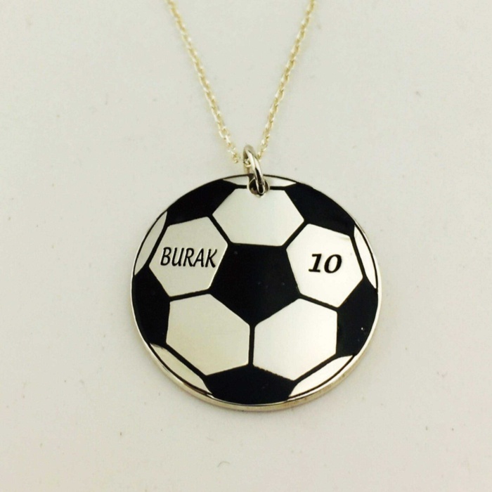 Gümüş Mineli Futbol Topu Kolye (BG-KLY-495)