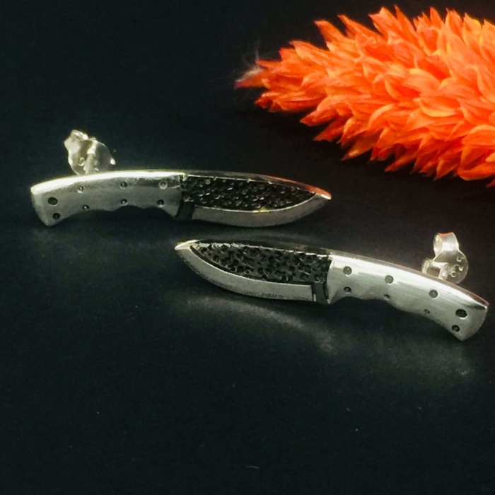 Av Bıçağı Gümüş Çift Küpe (BG-KP-108)