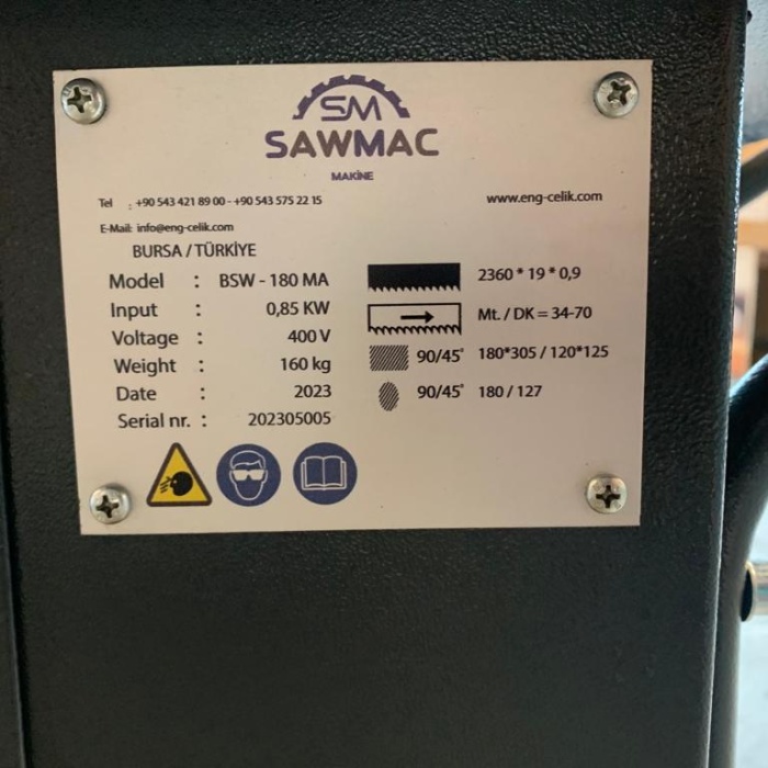 SAWMAC BSW-180 MA ŞERİT TESTERE MAKİNASI