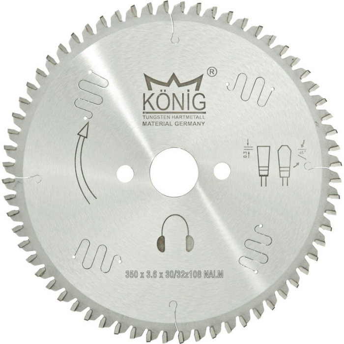 König Sessiz Elmas Daire Testere Bıçağı 350X3,6X32X108Z