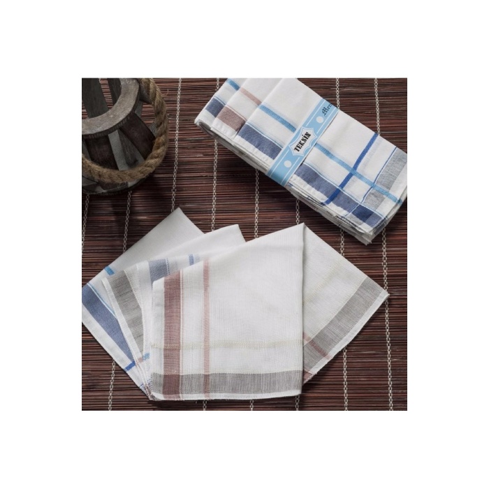 Teksin 36x36 cm 12 Adet Kumaş Mendil TM 02