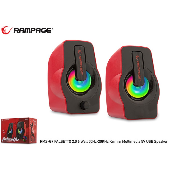 Rampage rms-g7 Falsetto 2.0 6 Watt Kırmızı 5v Usb