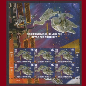 UZAY-2007 BİRLEŞMİŞ MİLLETLER/ NEW YORK-DAMGASIZ MNH BLOK/ KLEINBOGEN-NOMİNAL: $5.40