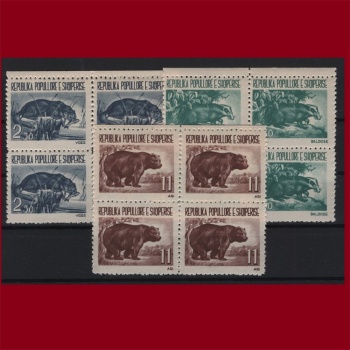 HAYVANLAR-1961 ARNAVUTLUK-DAMGASIZ MNH 4LÜ BLOK TAM SET-MICHEL KD: 120