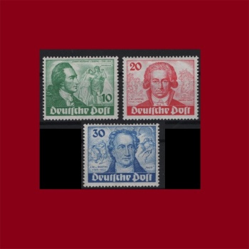 GOETHE-1949 BERLİN (# 61/ 63)-DAMGASIZ MH TAM SET (ŞARNİYER İZLİ)-MNH İÇİN KD: 320 EURO