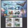 BALIKLAR-2011 BURUNDI-DAMGASIZ MNH BLOK + TAM SET-DANTELSİZ