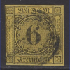 ALMAN EYALETLERİ-BADEN-1851 DAMGALI PUL-MICHEL #3-KD: 60 EURO