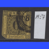 ALMAN EYALETLERİ-BADEN-1853 DAMGALI PUL-MICHEL #7-KD: 35 EURO (SOL ALT KÖŞESİ KESİK)