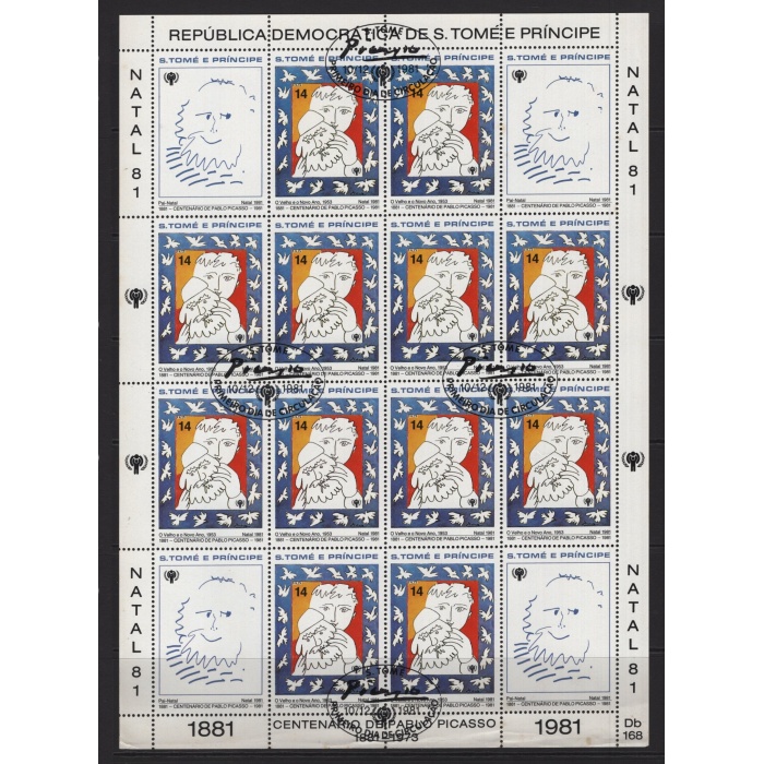 TABLOLAR-PABLO PICASSO-1981 SAO TOME & PRINCIPE-DAMGALI/ CTO KLEINBOGEN