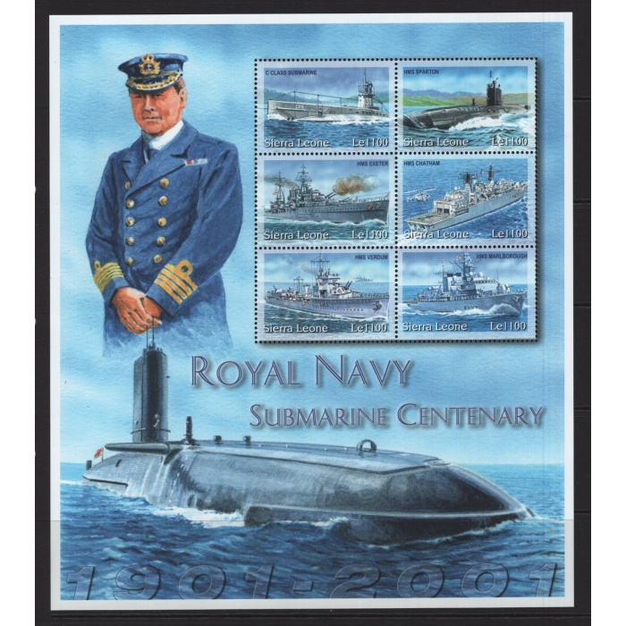GEMİLER-DENİZALTI-2001 SIERRA LEONE-DAMGASIZ MNH BLOK