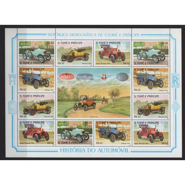 KLASİK OTOMOBİLLER-1983 SAO TOME & PRINCIPE-DAMGASIZ MNH KLEINBOGEN