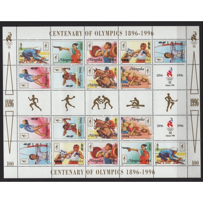 OLİMPİYATLAR-1996 MOĞOLİSTAN-DAMGASIZ MNH KLEINBOGEN