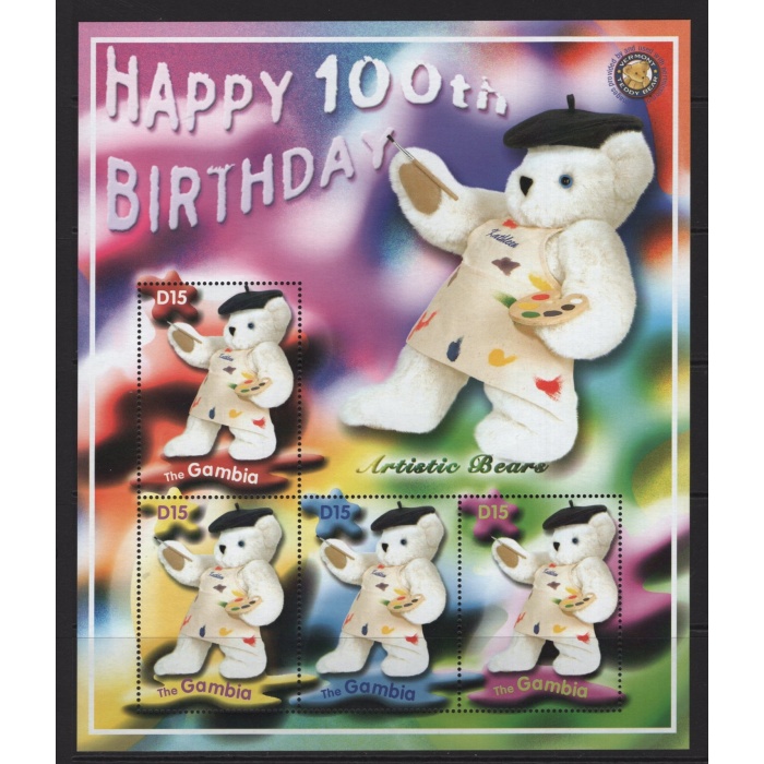 TEDDY BEAR-2002 GAMBIA-DAMGASIZ MNH BLOK
