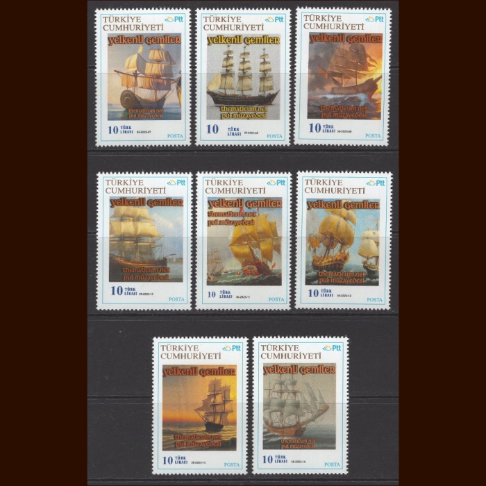 YELKENLİ GEMİLER-THEMATICUM KİŞİSEL PUL-2023 TÜRKİYE-DAMGASIZ MNH TAM SET