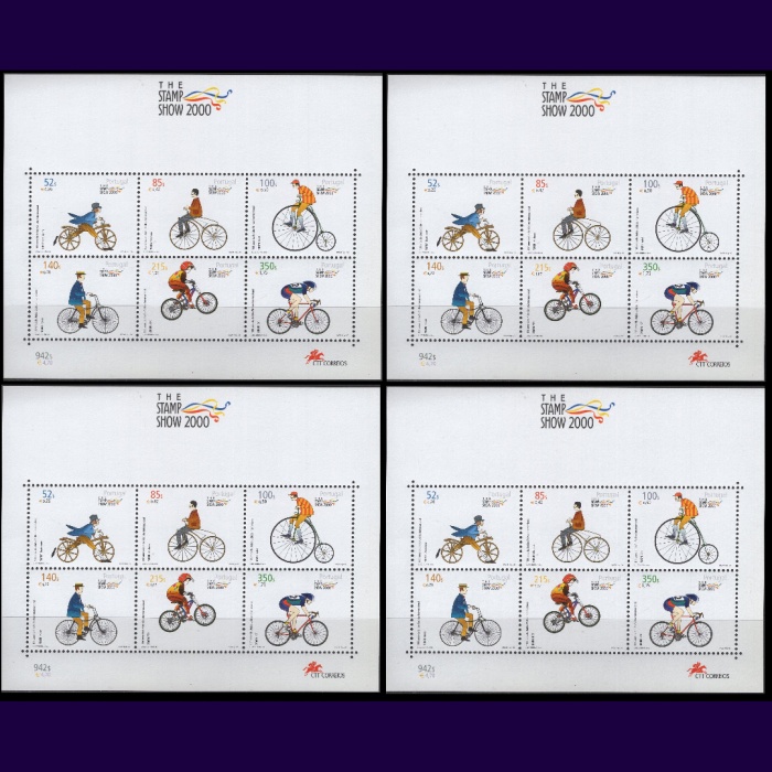 BİSİKLETLER-2000 PORTEKİZ-4 ADET DAMGASIZ MNH BLOK-NOMİNAL: 18,80 EURO
