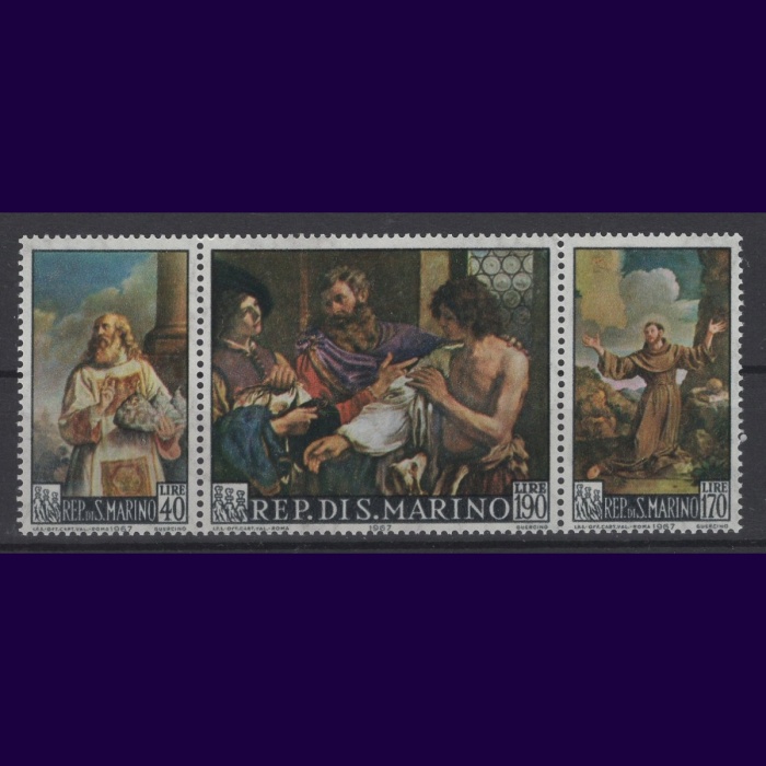 TABLOLAR-1967 SAN MARINO-DAMGASIZ MNH TAM SET